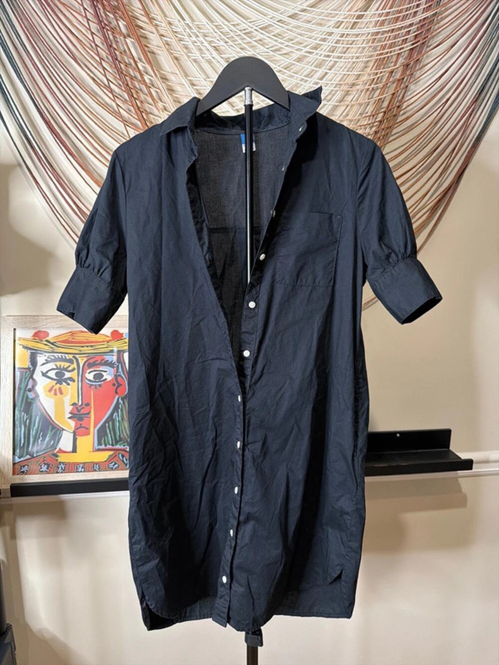 3 for $9 Old Navy, black cotton button up dress puff sleeve EUC XS 2285